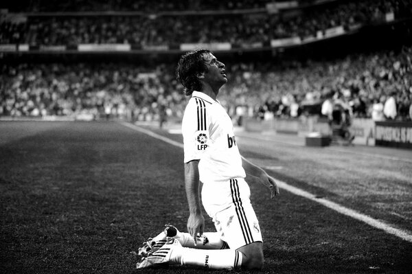 Photo en noir et blanc du Real Madrid