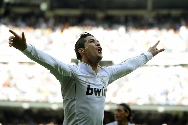 Ronaldo is happy to score a goal