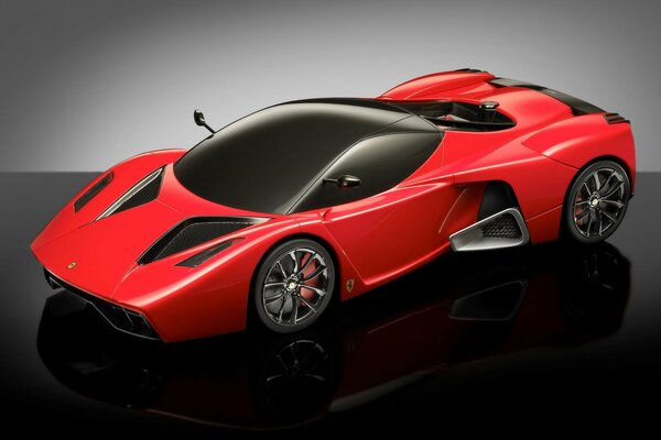 Ferrari Supersportwagen rot auf dunkel
