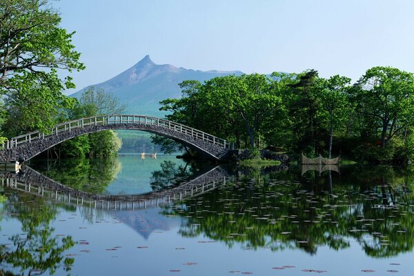 Image of a bridge by a river in Japan