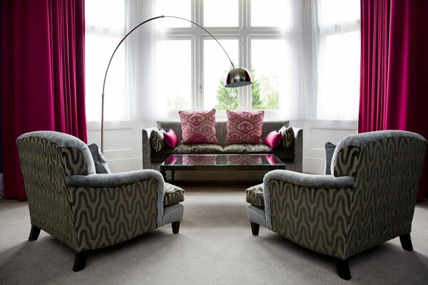 Upholstered furniture with original upholstery in a small hall