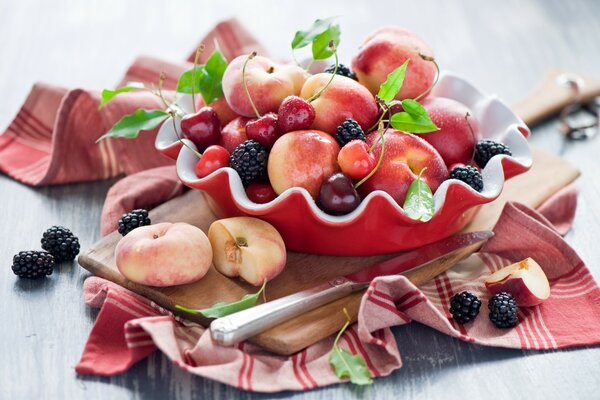 A useful plate with fruit