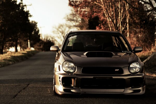 Subaru Impreza on a country road