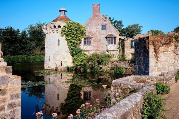 English castle in the morning