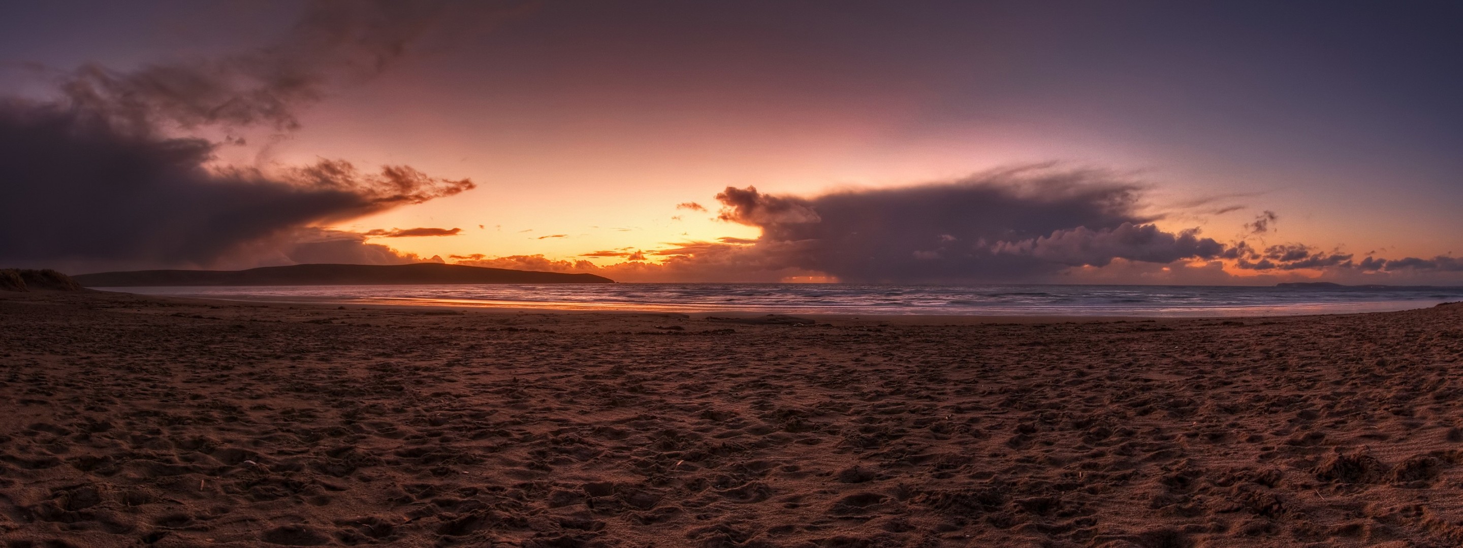 unset beach sand sea