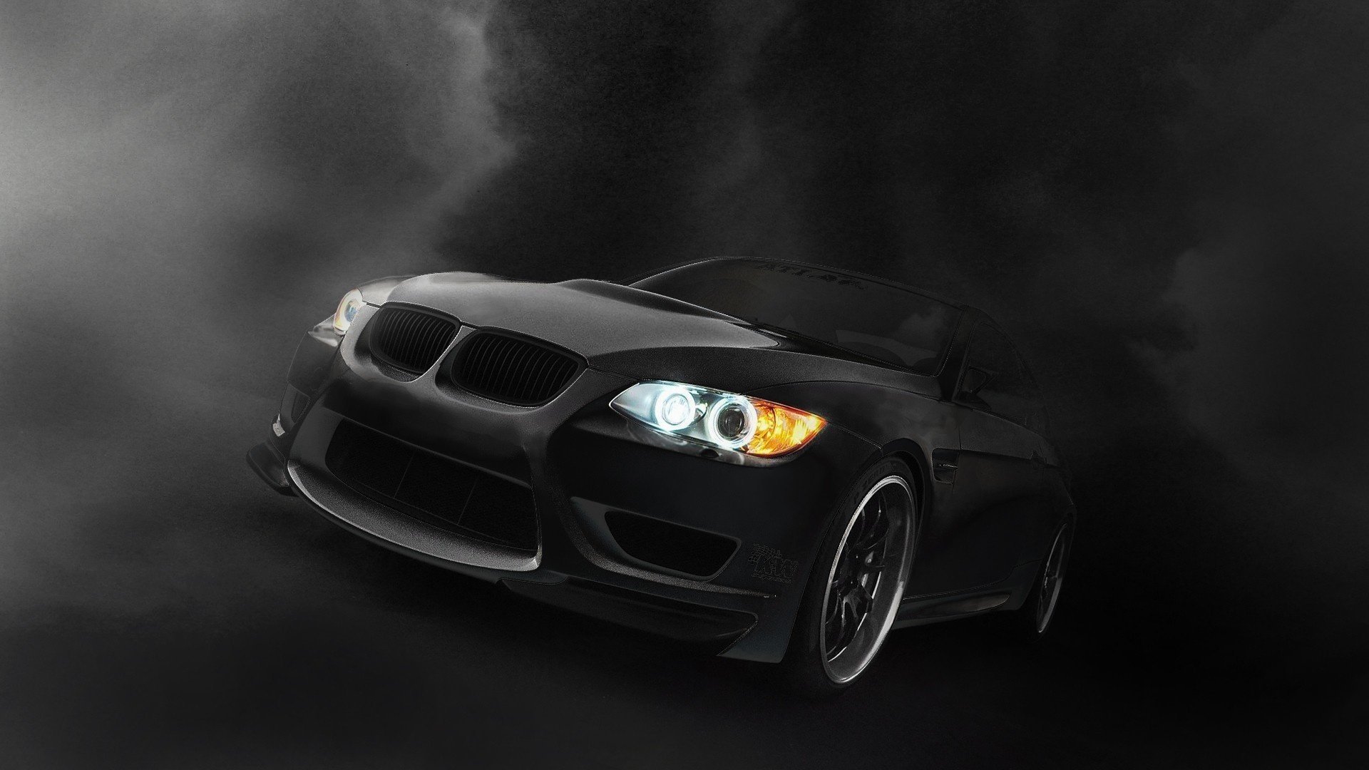 bmw bmw dark headlights twilight black black car