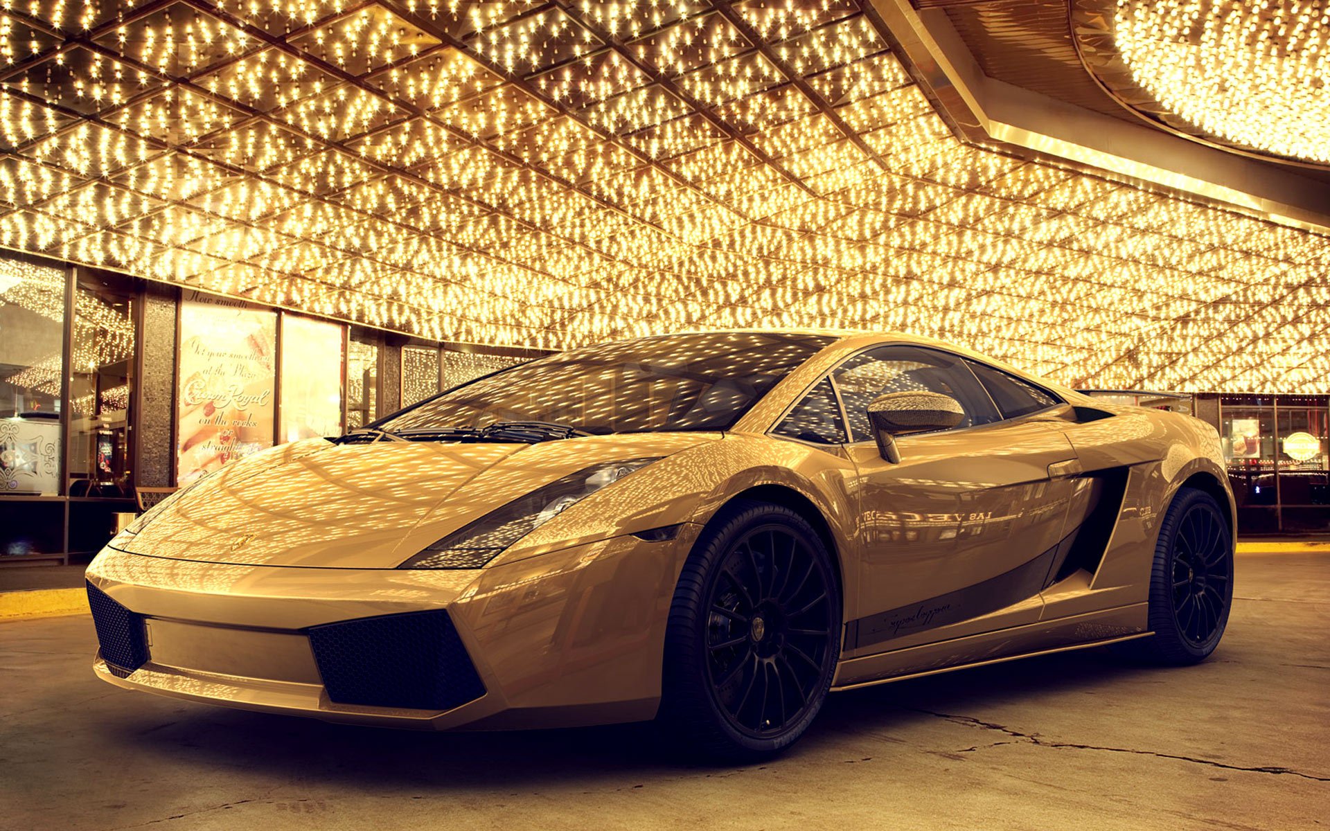 oro oro lamborghini giallo luci vegas