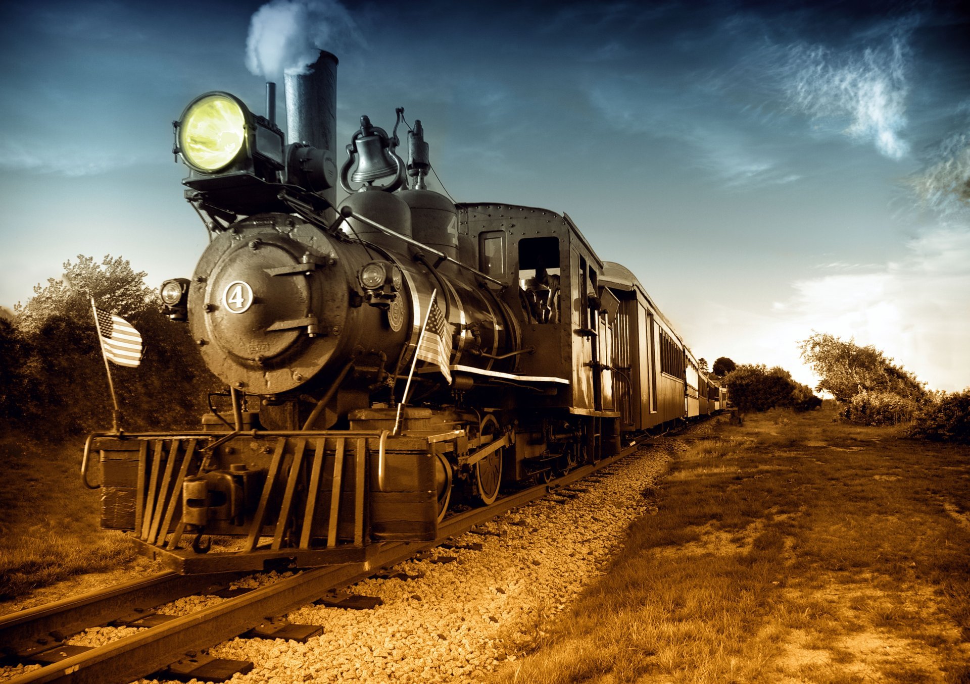 us locomotive locomotora de vapor retro camino rieles foto vapor