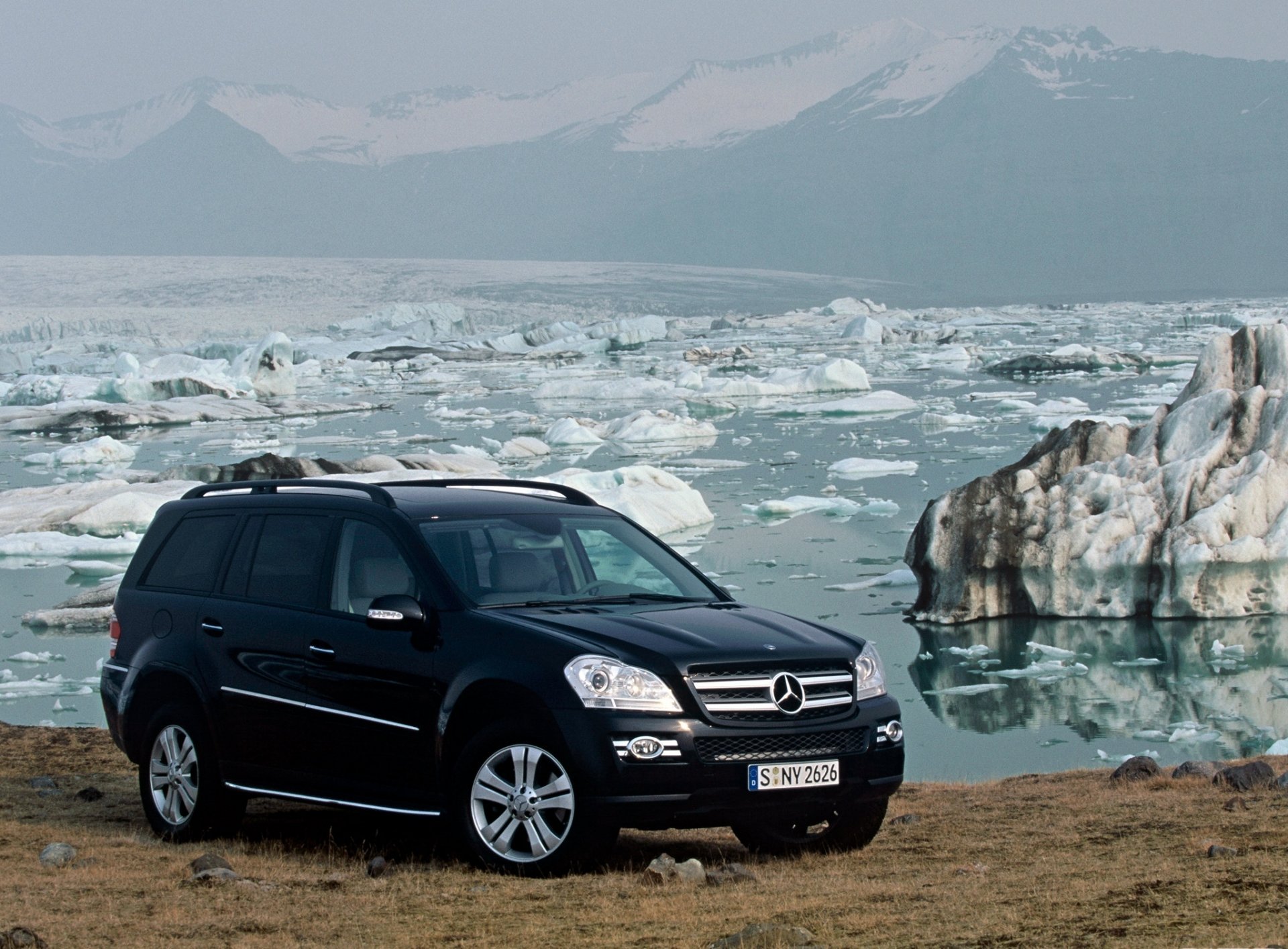 mercedes-benz gl снег вода