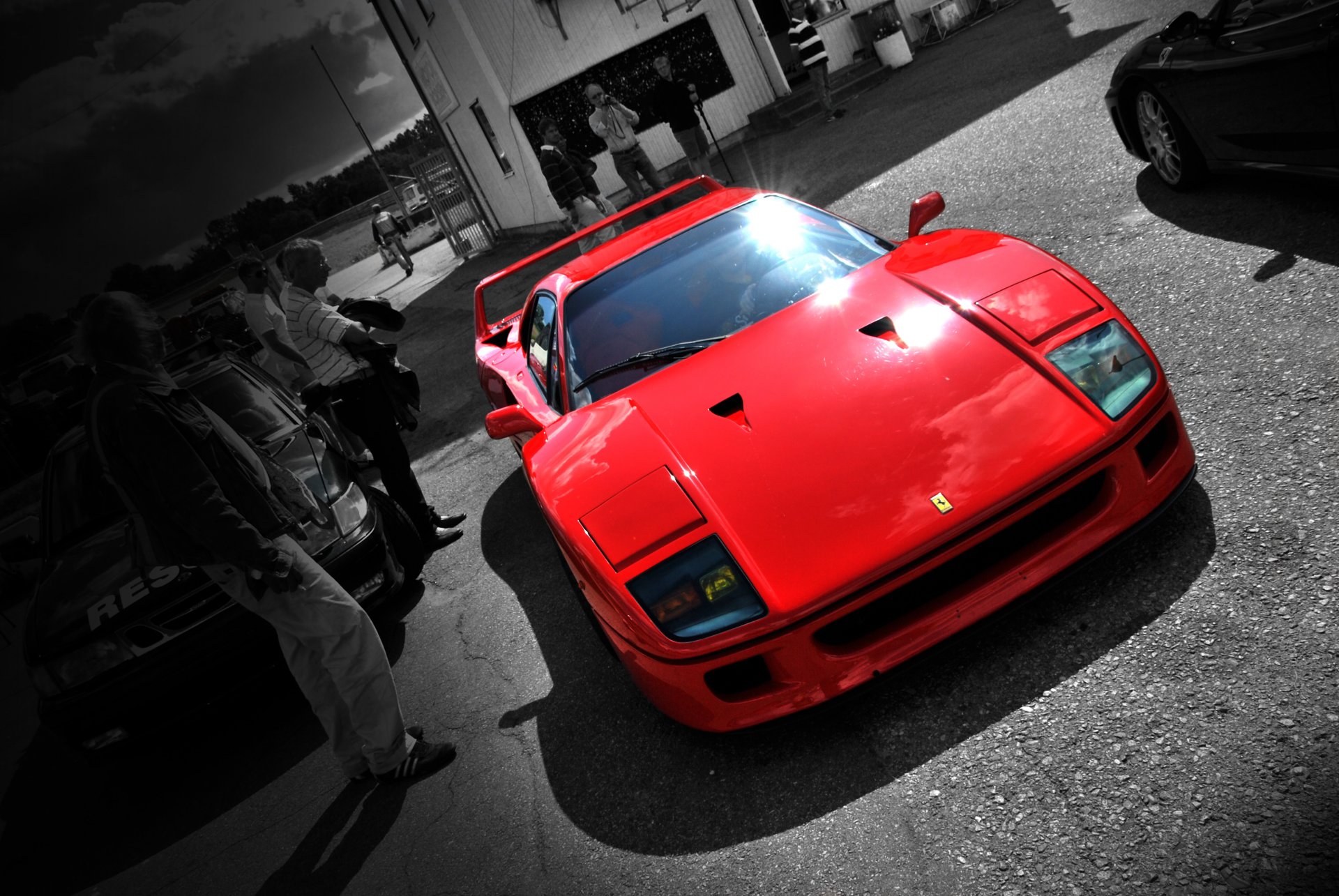 ferrari f40 czarno-białe ferrari