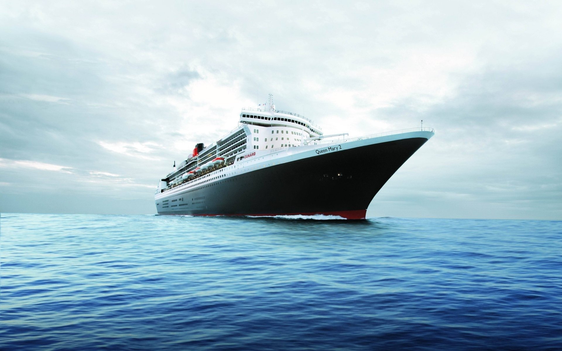 queen mary 2 liner ozean horizont