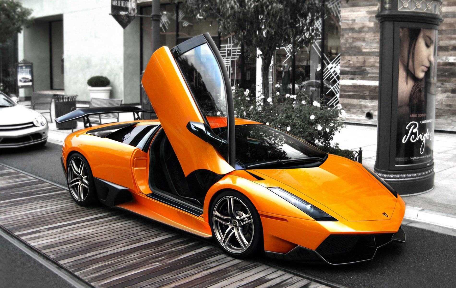 lamborghini lp2310orange strada grigio porta su