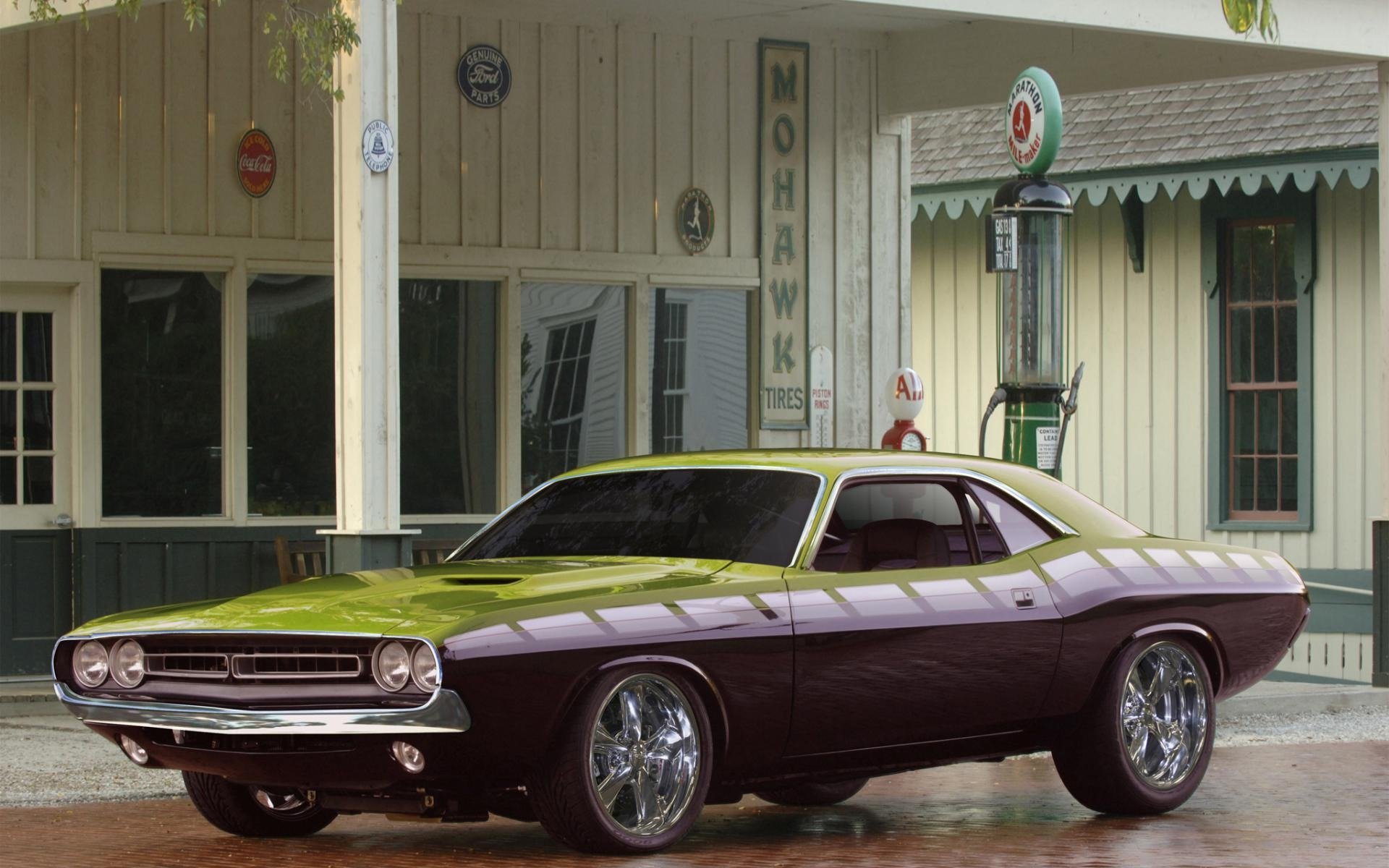 auto auto ausweichen challenger tanken foto hintergrund hintergrundbilder
