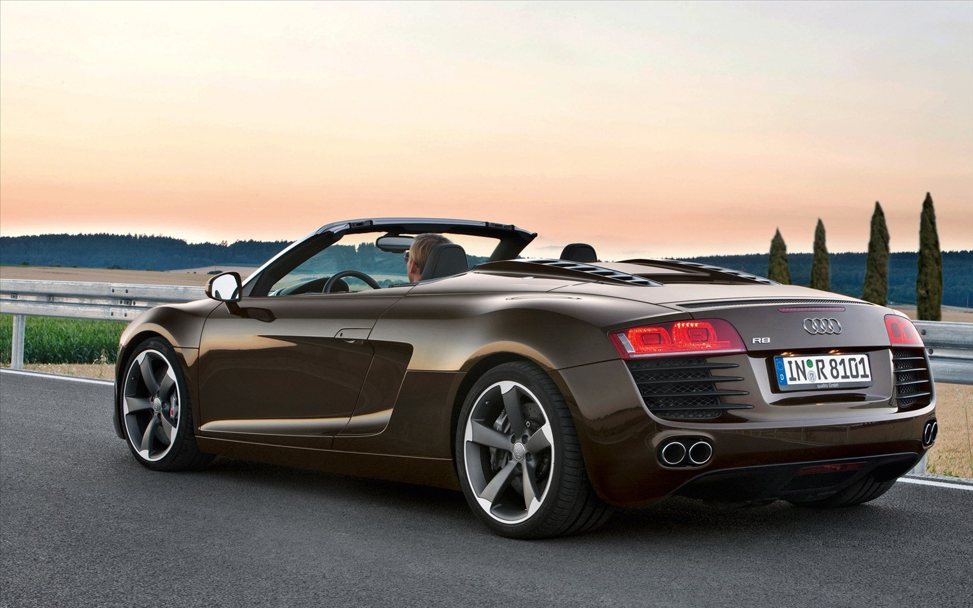 audi r8 spyder 4-2 fsi quattro машины ауди дорога парни