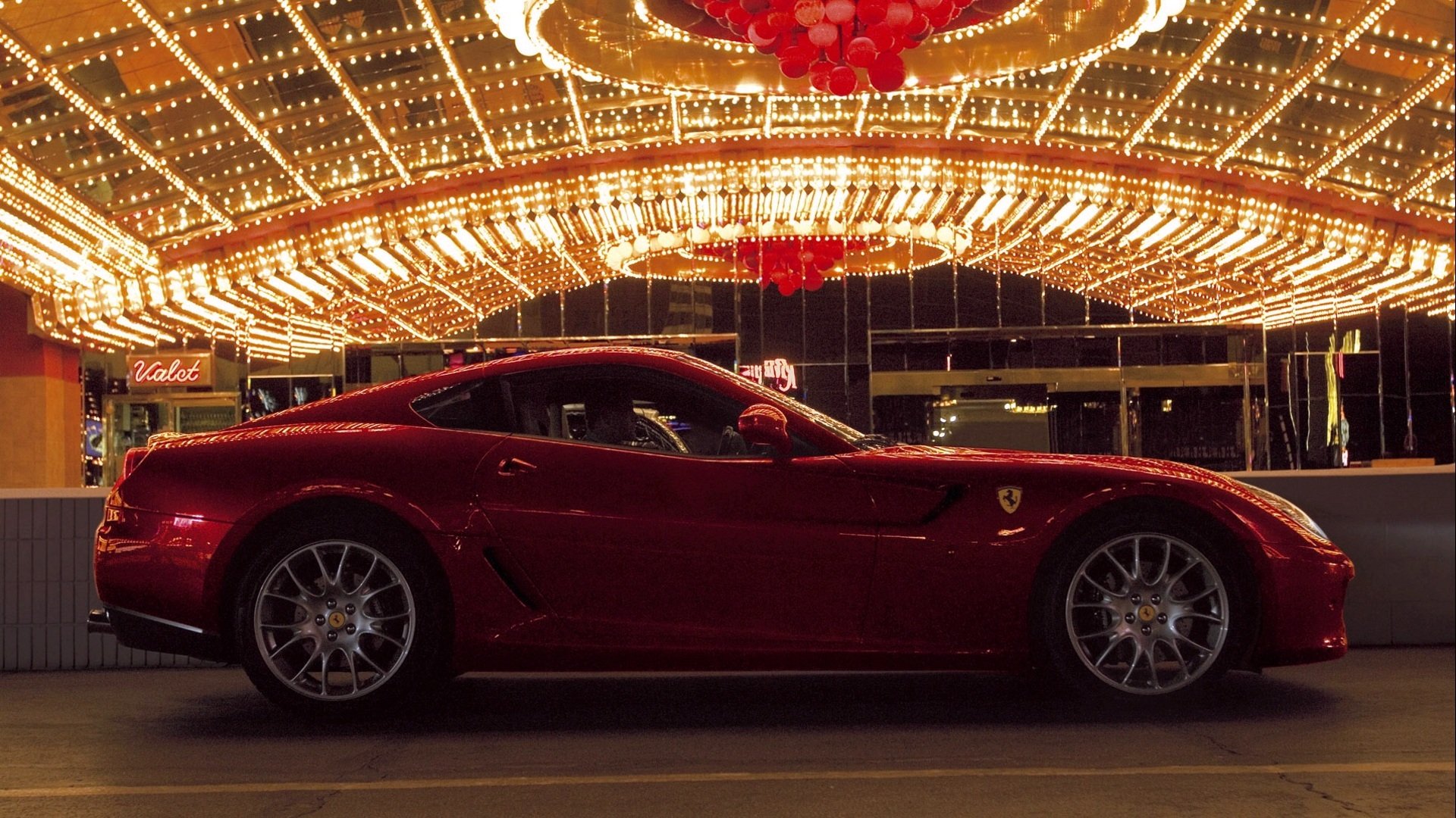 ferrari coche noche rojo luces