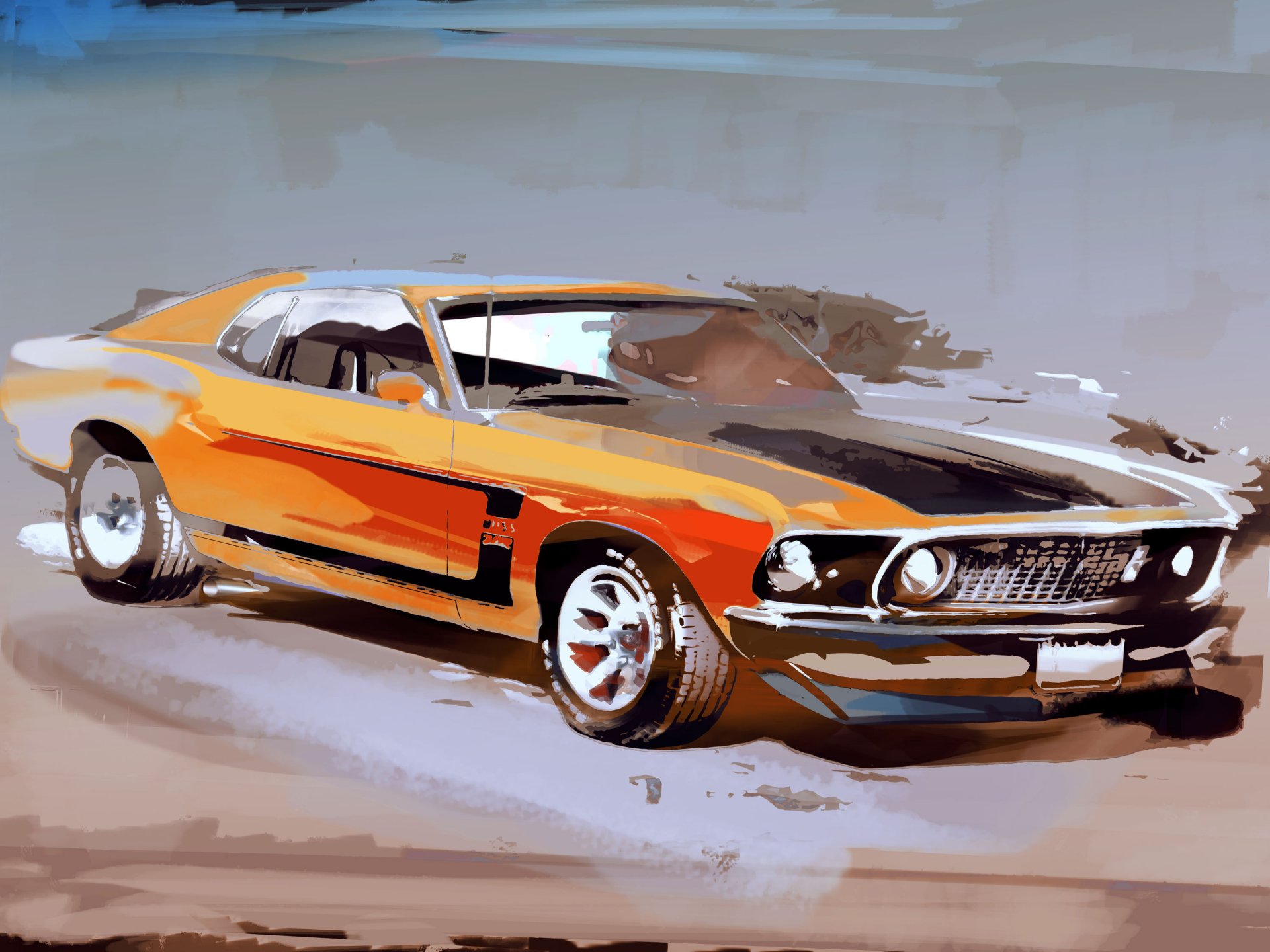 auto gezeichnet ford mustang