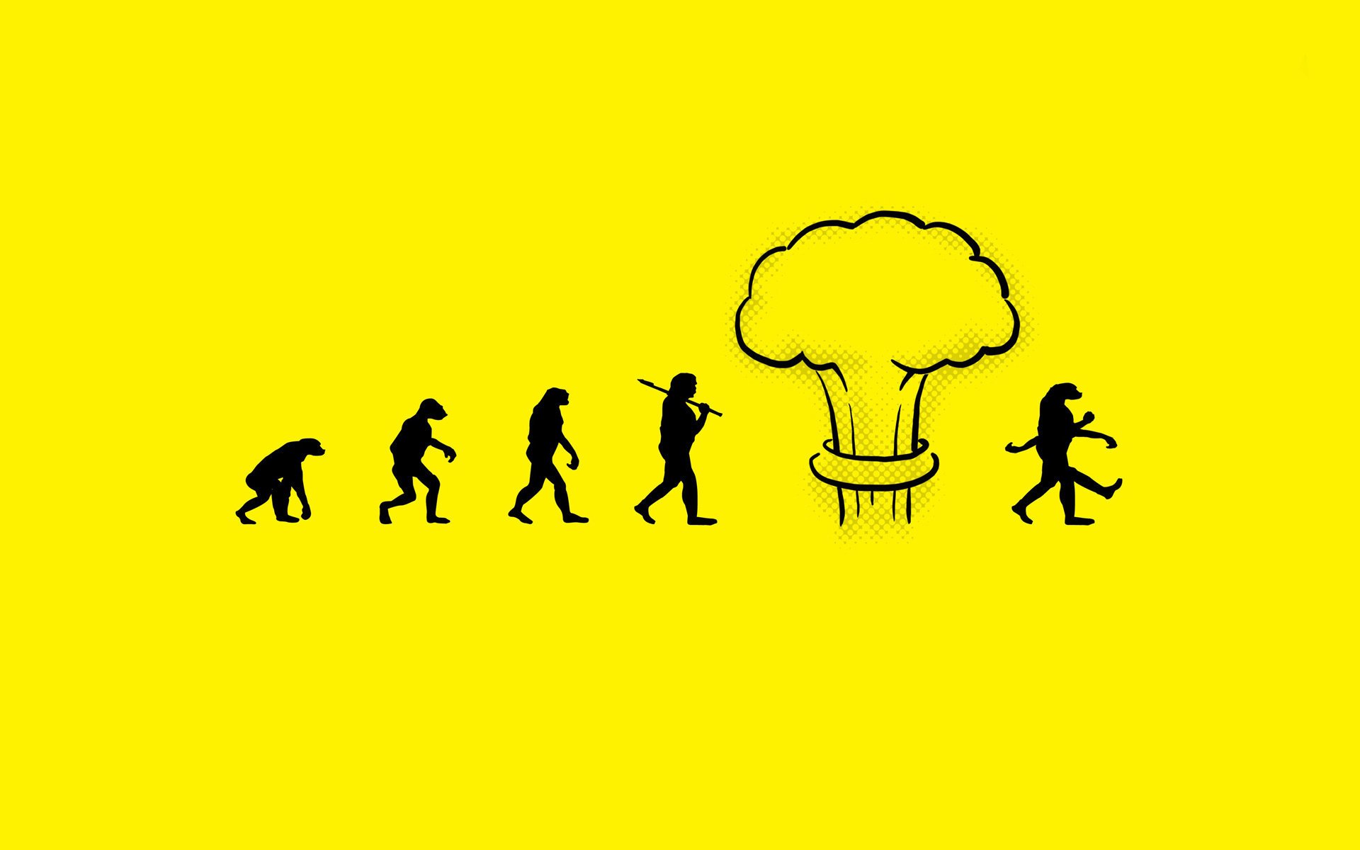 a nuclear explosion people evolution