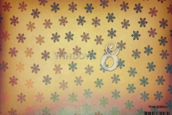 Yellow background with snowflakes