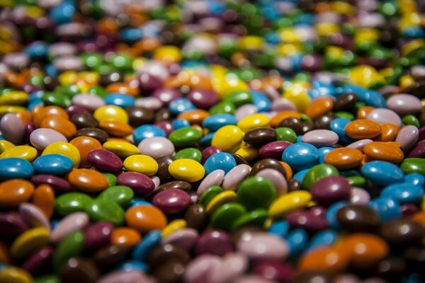 Bonbons sucrés colorés dragées