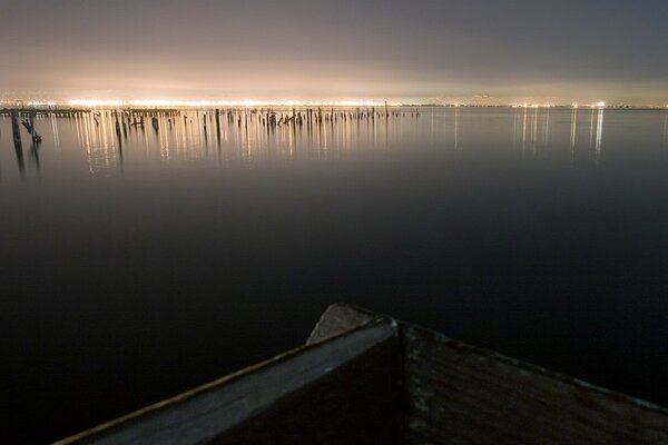 Boat trip on calm water at sunrise