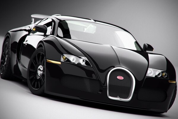 Buggati brand sports car on a light background