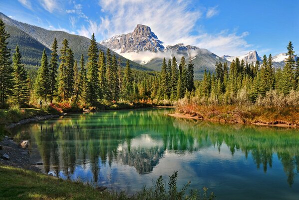 Канада озеро лес горы