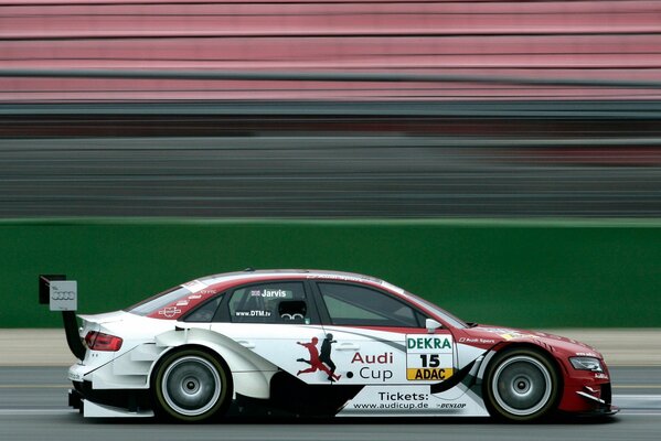 Sporty audi a4 on a sports track