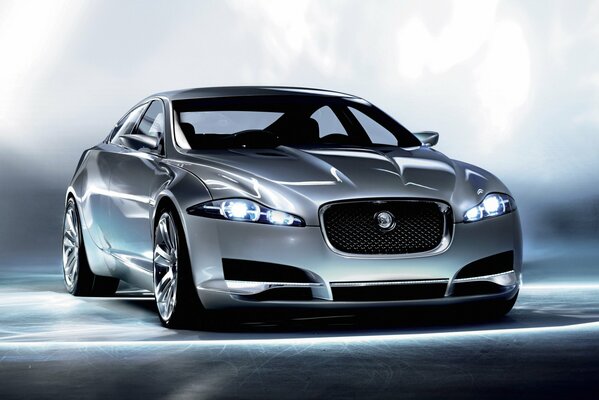 Jaguar concept car in grey