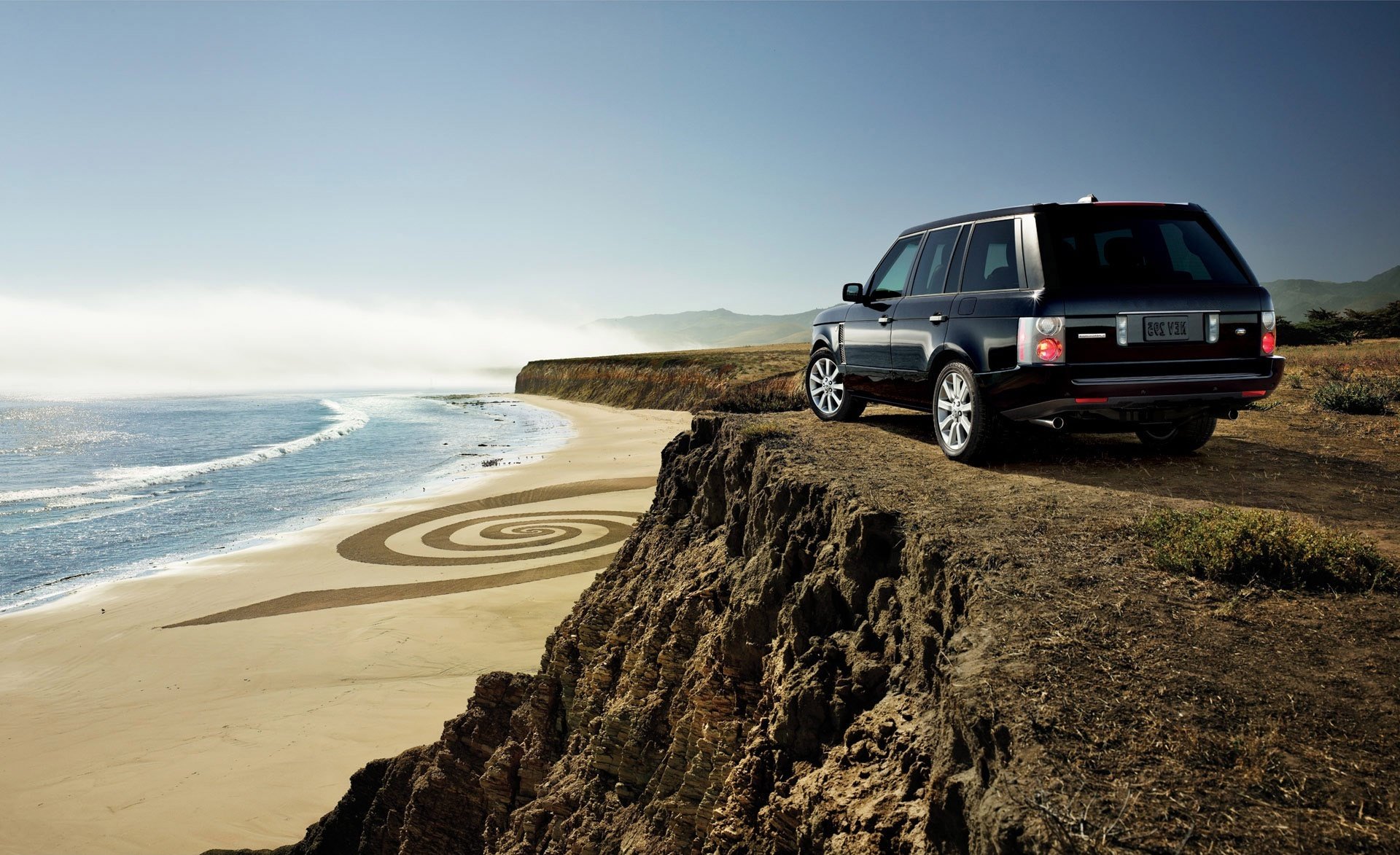 range rover autos felsen strand sand schubkarren autos autos mit autos himmel felsen meer ozean wasser jeep höhe ufer gras