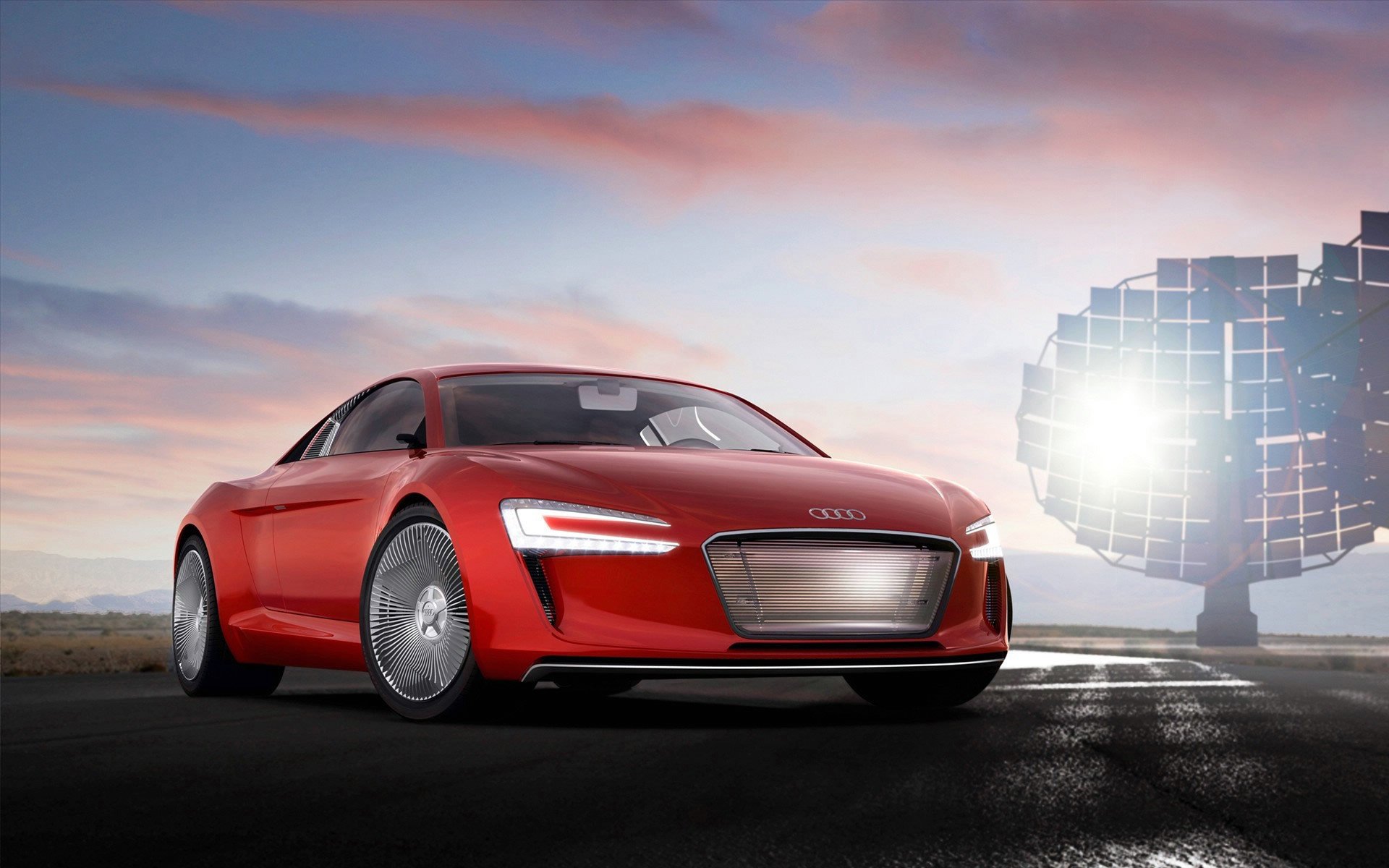 audi e-tron e elektronen startbahn sonne