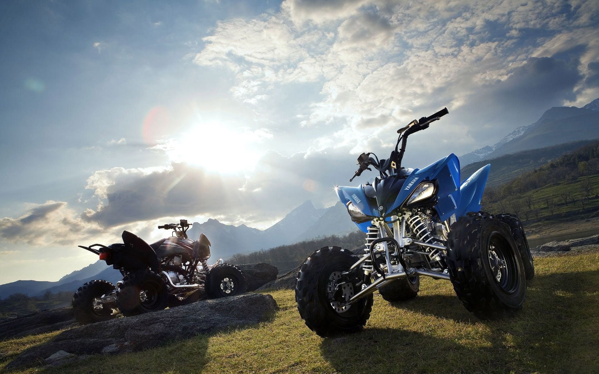 yamaha atv 26 солнце горы мотоциклы