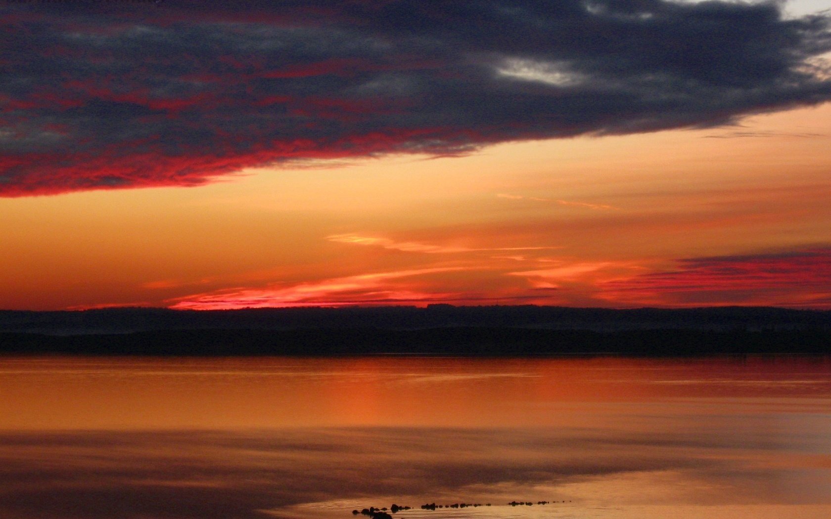 sonnenuntergang fluss wolken