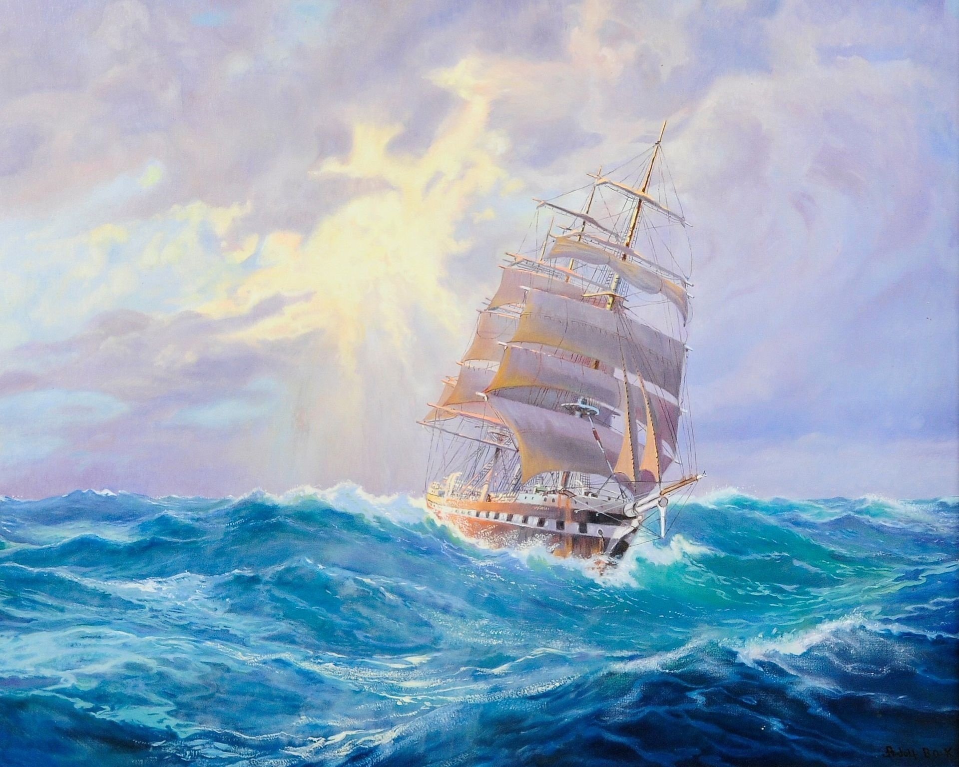 hip sailboat adolf bock sea wave