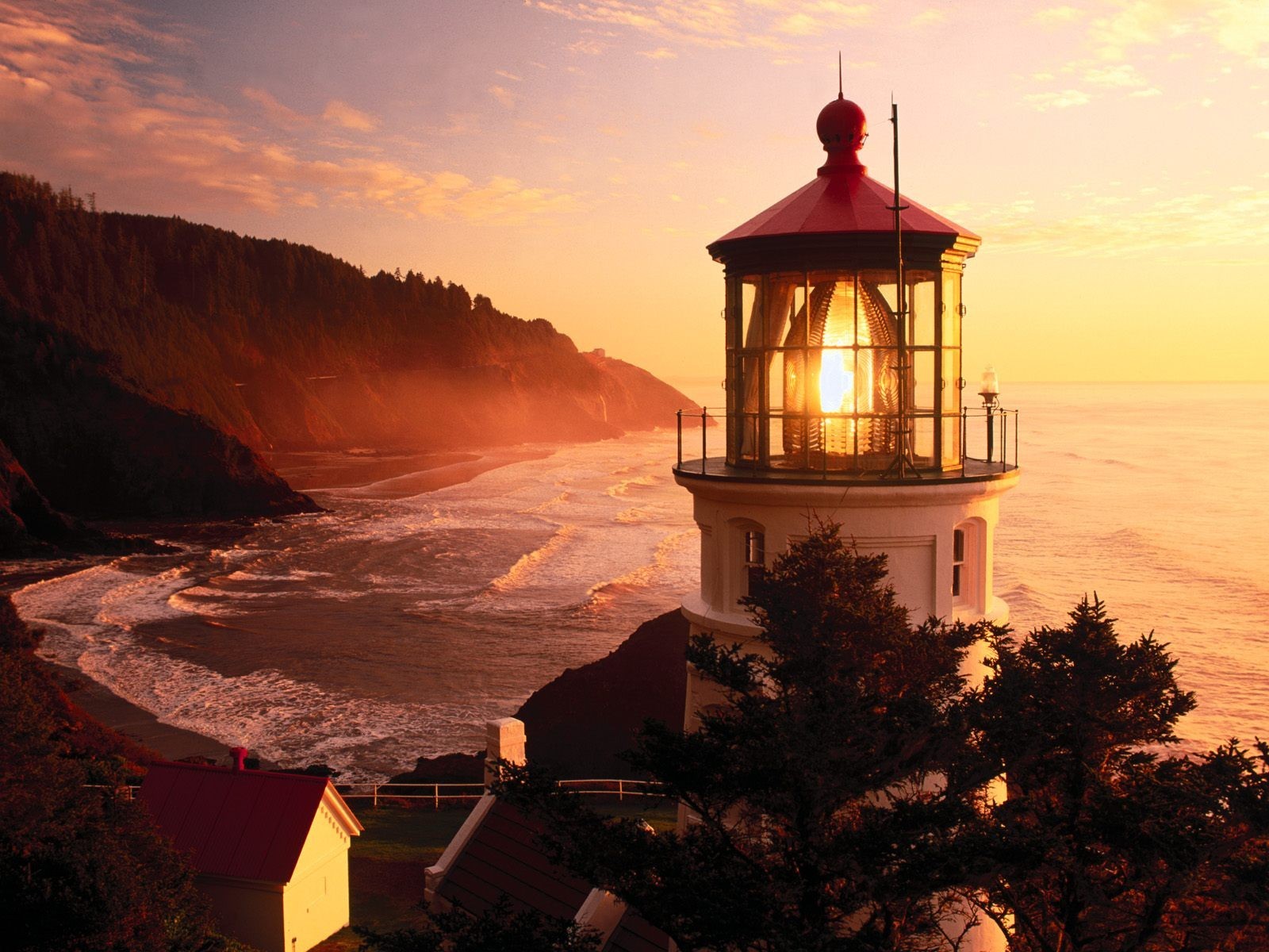 oregon coucher de soleil phare