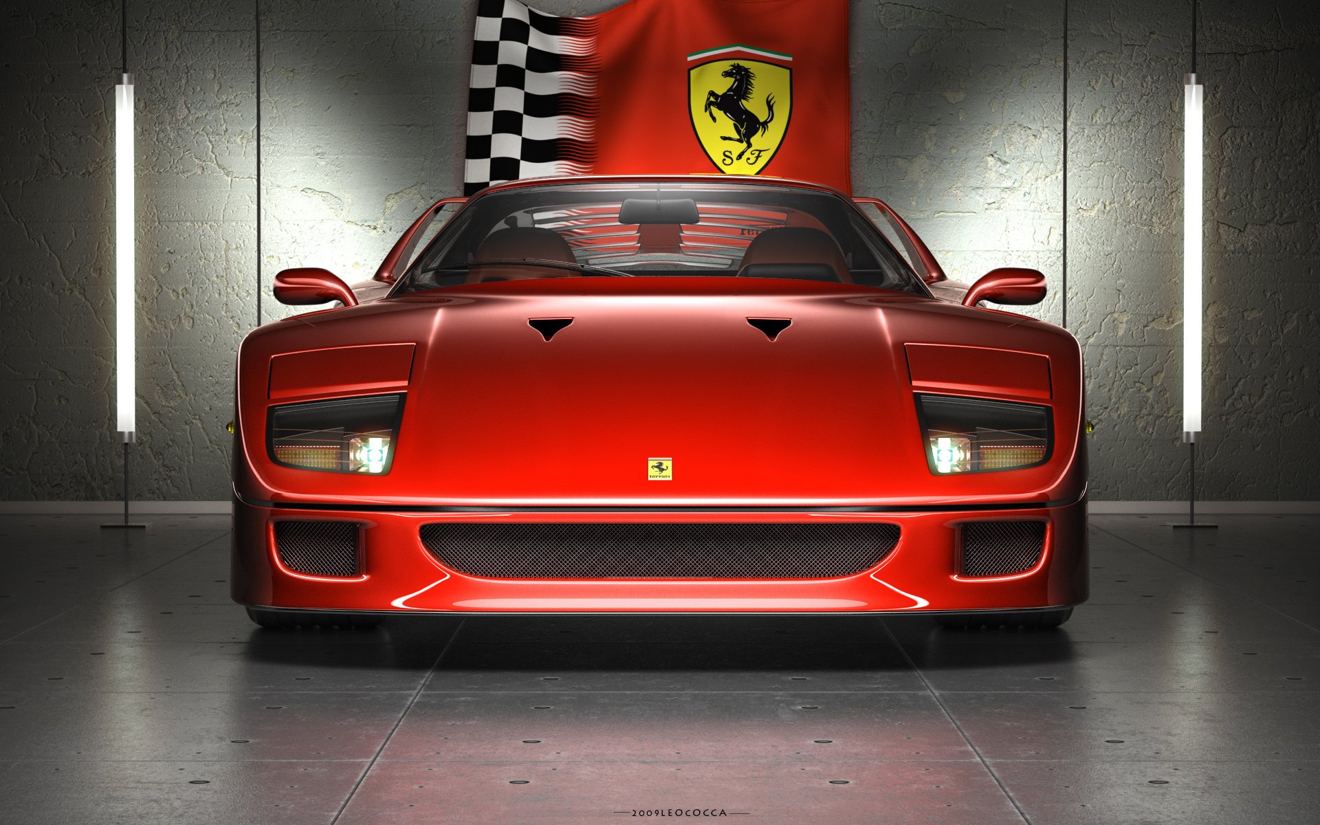 ferrarif40 rosso logo