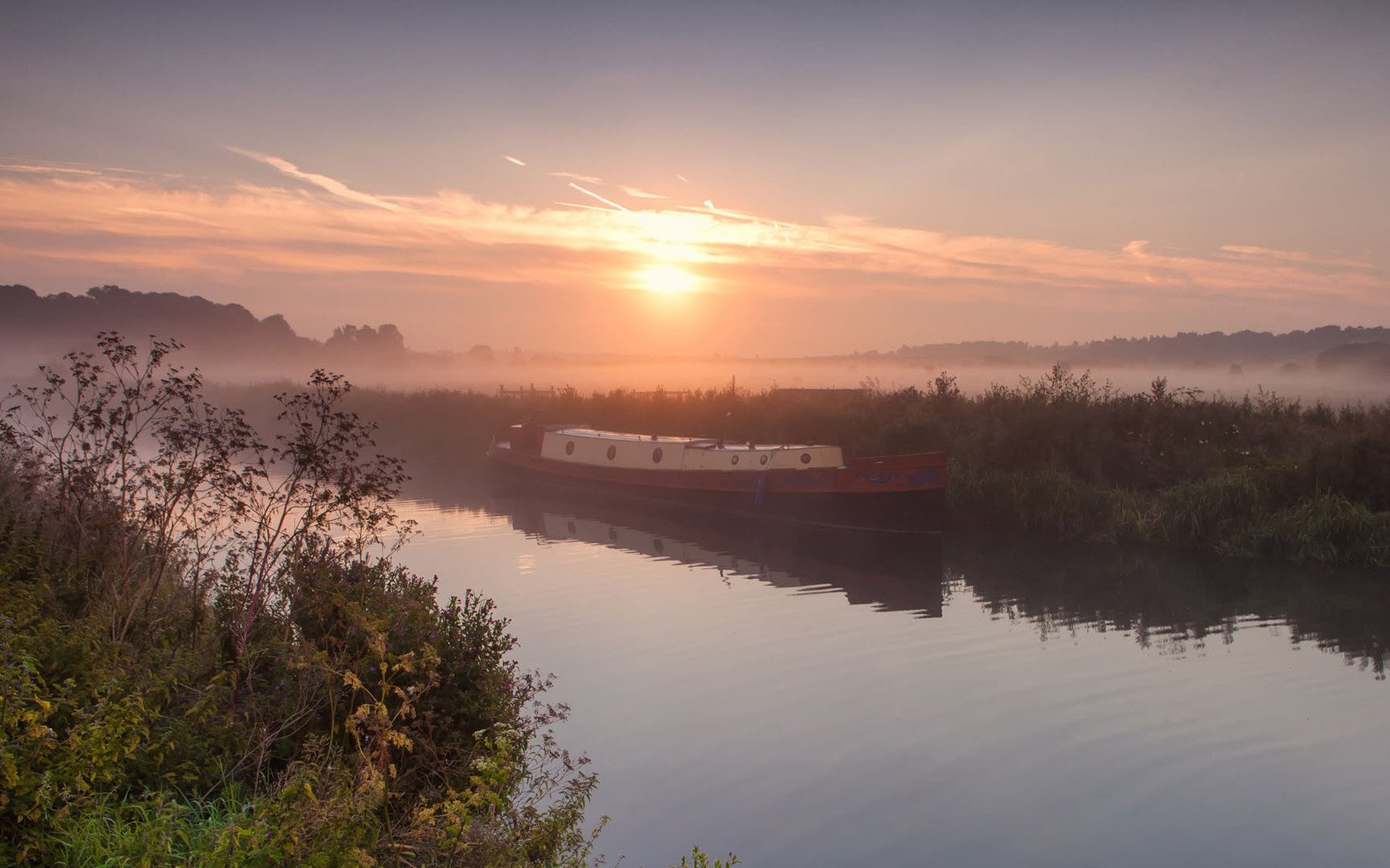 barcas rivière bateau rive canal