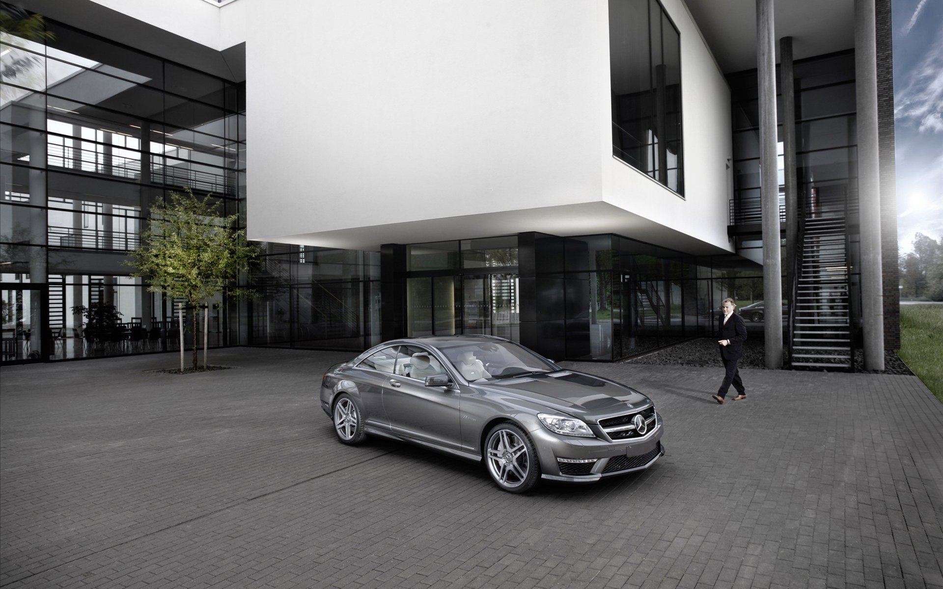 mercedes-benz cl63 amg 2011 silver marketplace building