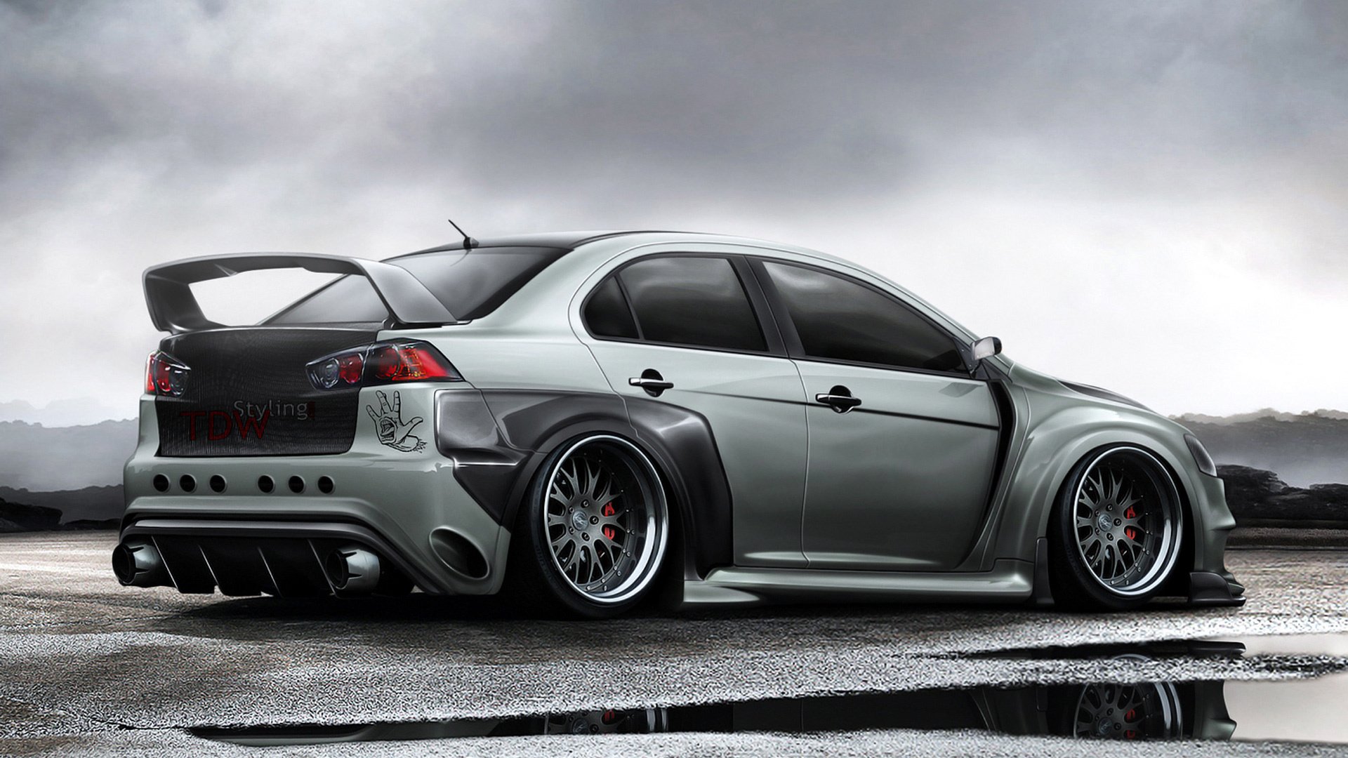 mitsubishi lancer car machine speed graphic