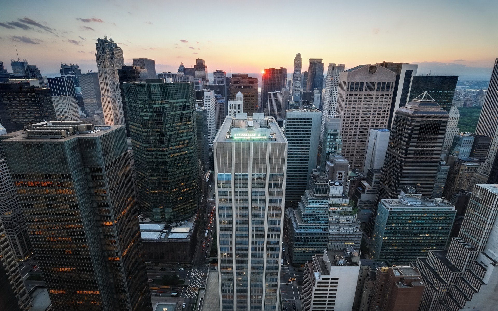 unset over midtown manhattan new york city new york nyc sonnenuntergang usa