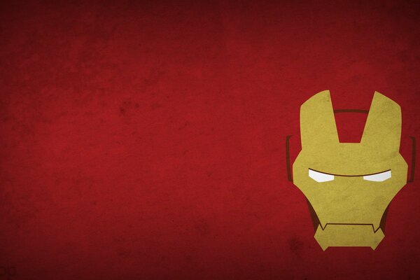 Minimalism background drawing of the iron man mask