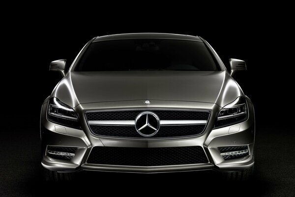 Black Mercedes on a black background