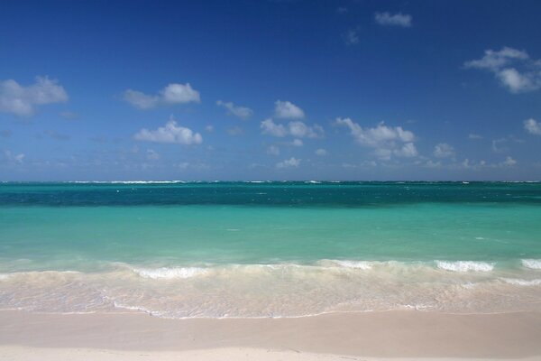 Blue beach and blue sky