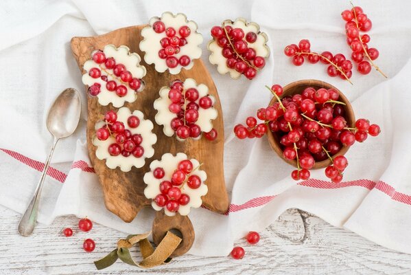 Groseilles rouges sur fond blanc