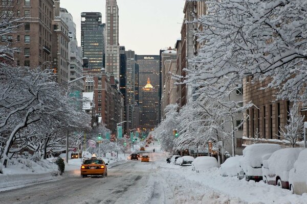New York ist in Winterdampf gehüllt