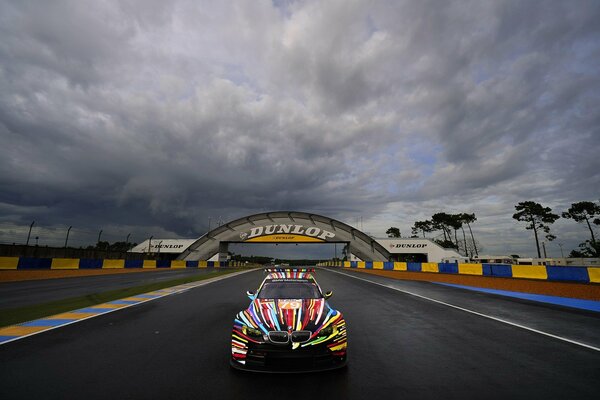 Bmw with colors on the highway