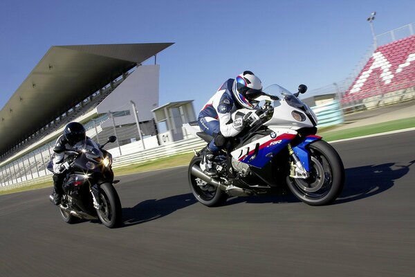 Motorcycles at sports racing competitions