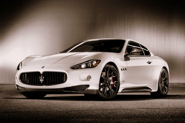 White beautiful maserati sports car