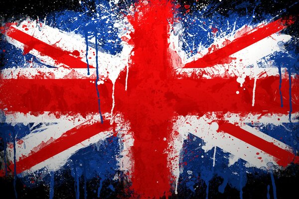 Flagge Großbritanniens mit blau-roter Farbe