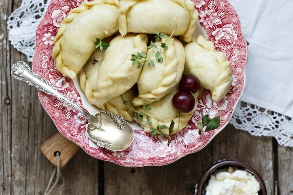 Beautiful dumplings are served