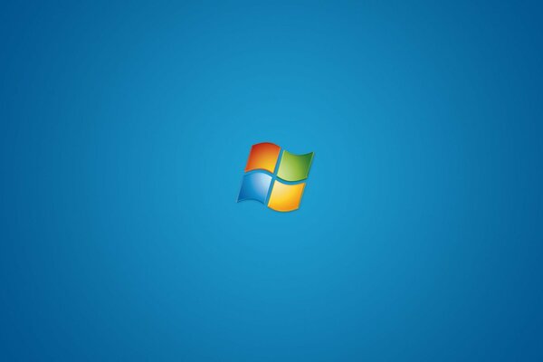 Windows screensaver on a blue background